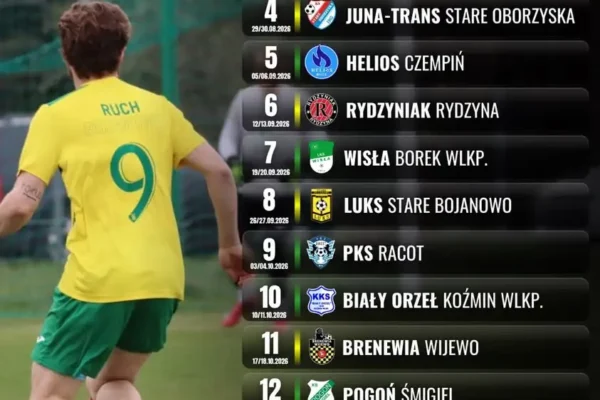 Poznaliśmy terminarz rundy jesiennej sezonu 2026/2027