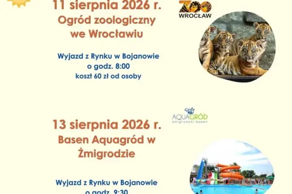 Lato w Bojanowie: wyjazdy do zoo i na basen dla dzieci