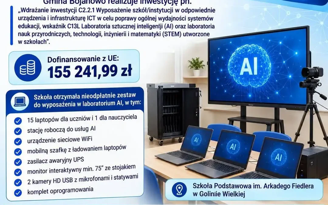 Nowoczesne laboratorium AI w Szkole Podstawowej w Golinie Wielkiej