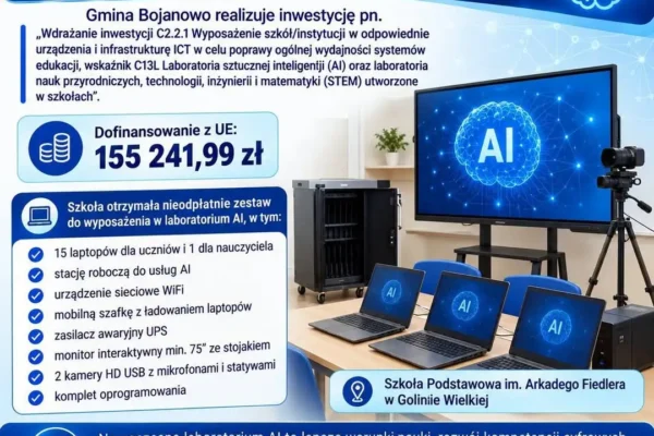 Nowoczesne laboratorium AI w Szkole Podstawowej w Golinie Wielkiej
