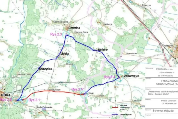 Zamknięcie drogi między Borszynem Małym a Borszynem Wielkim od 29 lipca