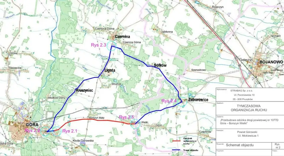 Zamknięcie drogi między Borszynem Małym a Borszynem Wielkim od 29 lipca
