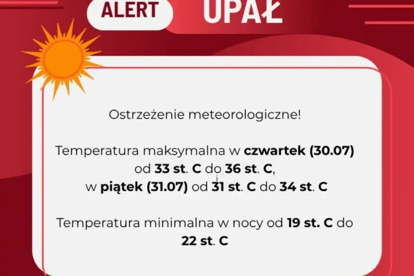 Ostrzeżenie meteorologiczne: Upał 3. stopnia w Bojanowie i okolicach