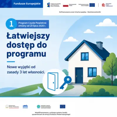 Nowości w programie Czyste Powietrze od 20 lipca 2026