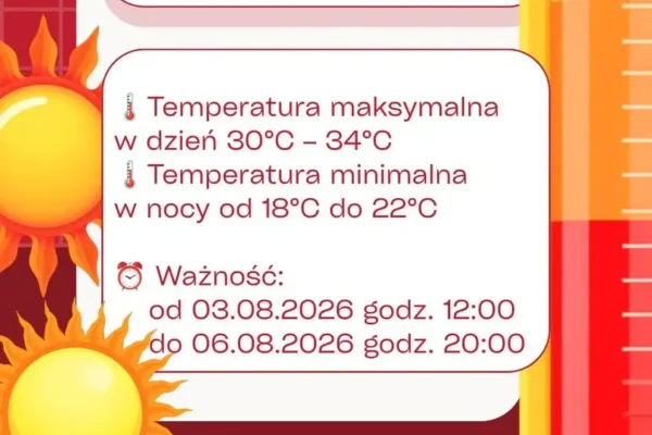 Ostrzeżenie IMGW: Upał drugiego stopnia w gminie Bojanowo