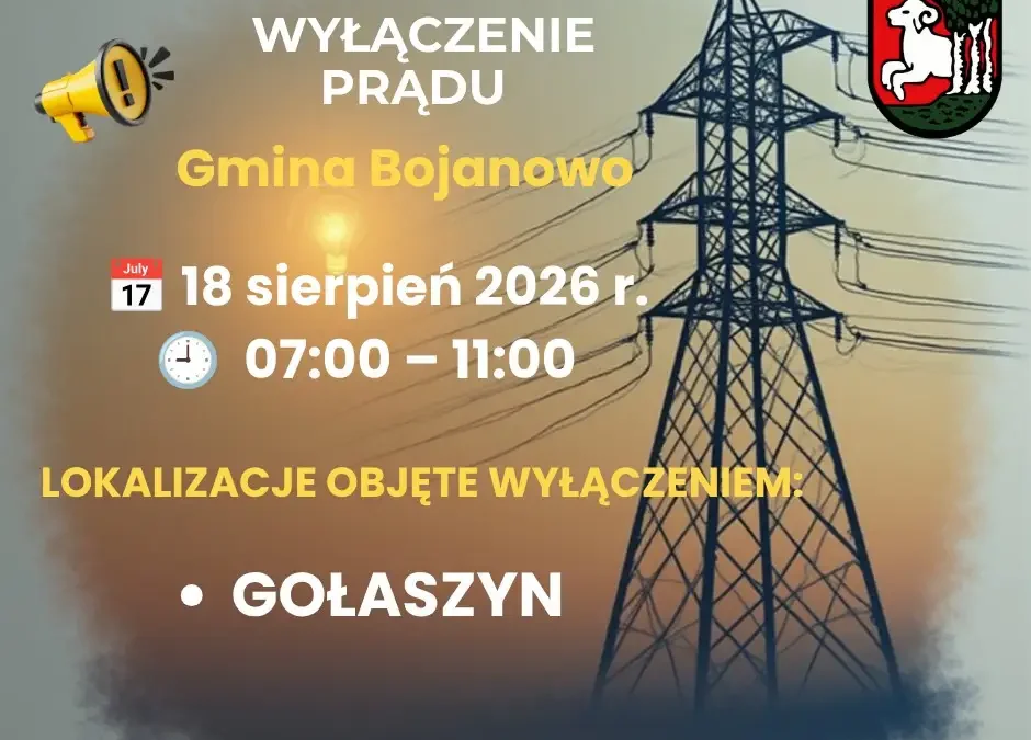 Planowane wyłączenia prądu w Gołaszynie 18 sierpnia – sprawdź, czy dotyczy Ciebie