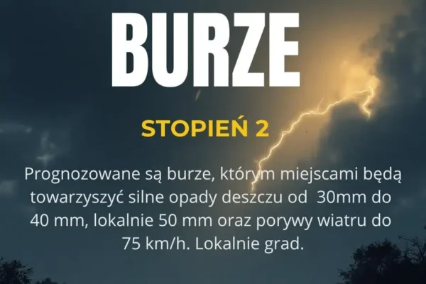 Ostrzeżenie meteorologiczne: silny deszcz i burze w nocy z 28 na 29 sierpnia