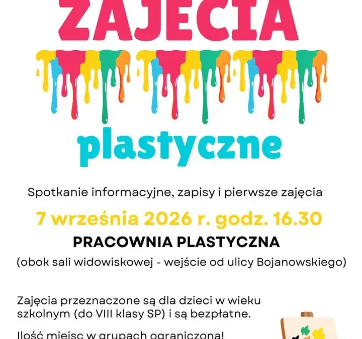 Zapisy na zajęcia plastyczne w Bojanowie – spotkanie informacyjne 7 września