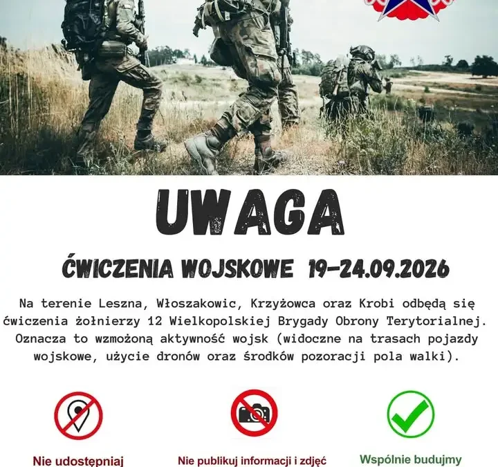 Ćwiczenia wojskowe WOT na terenie Leszna i okolic – 19-24 września
