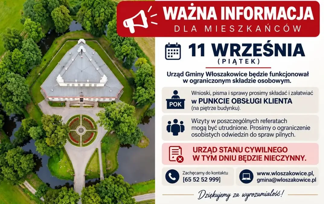 11 września urząd nieczynny? Sprawdź zmiany w organizacji pracy