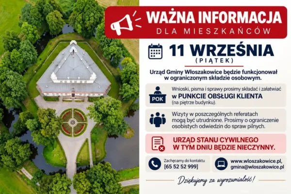 11 września urząd nieczynny? Sprawdź zmiany w organizacji pracy