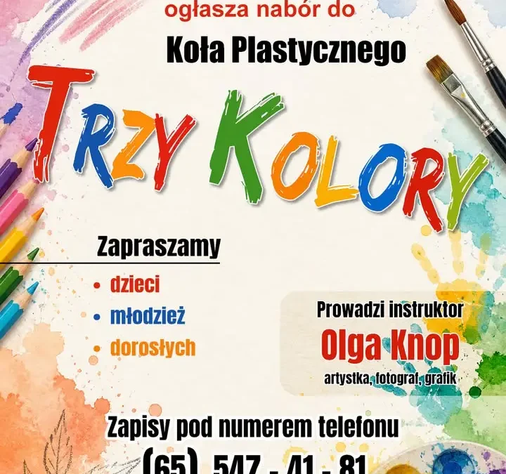 Zajęcia plastyczne „Trzy kolory” wracają do Górki – zapisy otwarte
