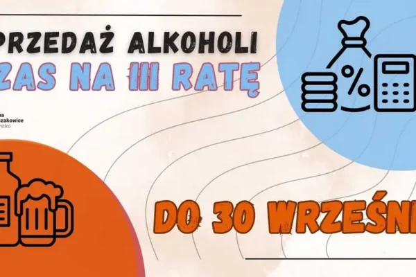 Włoszakowice: III rata opłaty za zezwolenia na alkohol – termin mija 30 września