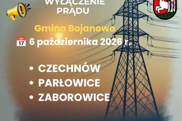Planowane wyłączenia prądu w gminie Bojanowo – 6 października 2026