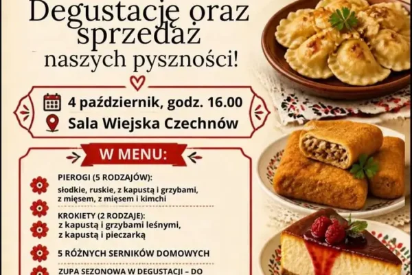 Degustacja pierogów i domowych wypieków w Czechnowie