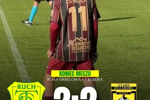 Remis 2:2 w meczu ze Starym Bojanowem – TSRuch traci punkty w końcówce