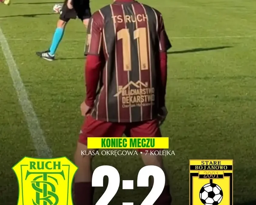 Remis 2:2 w meczu ze Starym Bojanowem – TSRuch traci punkty w końcówce