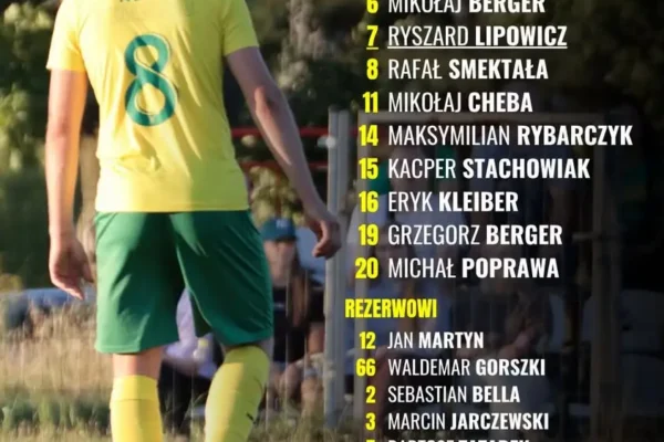 Skład na mecz 8. kolejki Klasy Okręgowej – TS Ruch Czernin