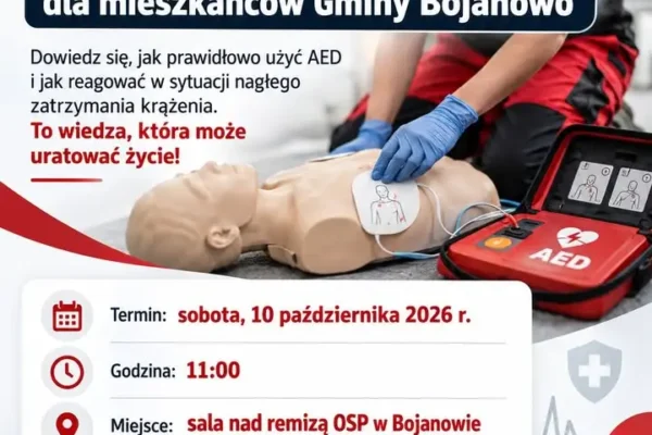 Bezpłatne szkolenie z obsługi AED w Bojanowie – naucz się ratować życie