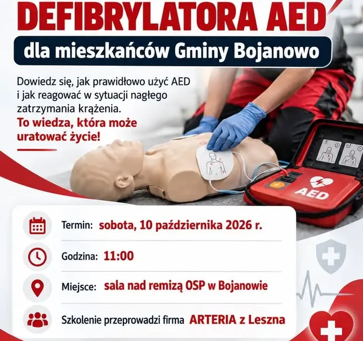 Bezpłatne szkolenie z obsługi AED w Bojanowie – naucz się ratować życie