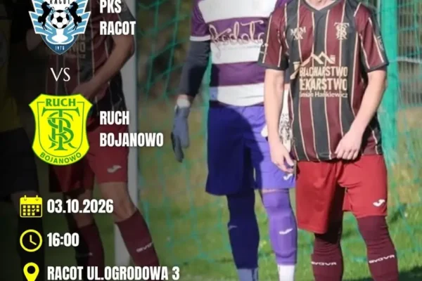 TS Ruch Bojanowo zagra na wyjeździe z PKS Racot w 9. kolejce