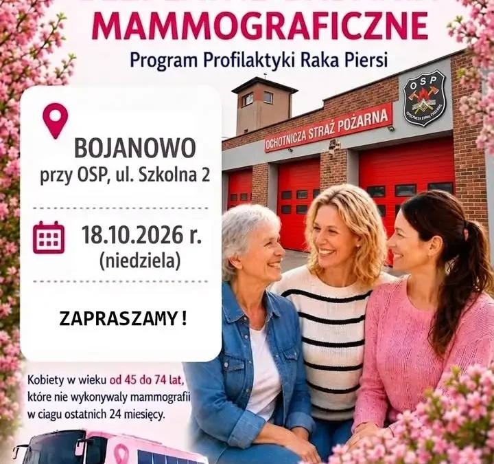 Bezpłatna mammografia w Bojanowie – 18 października 2026
