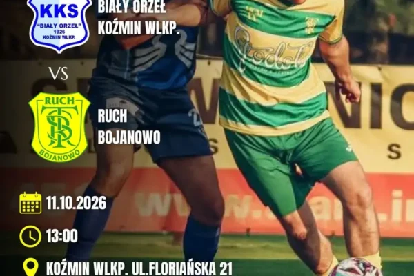 TS Ruch Bojanowo zagra na wyjeździe z Biały Orzeł Koźmin Wielkopolski w 10. kolejce