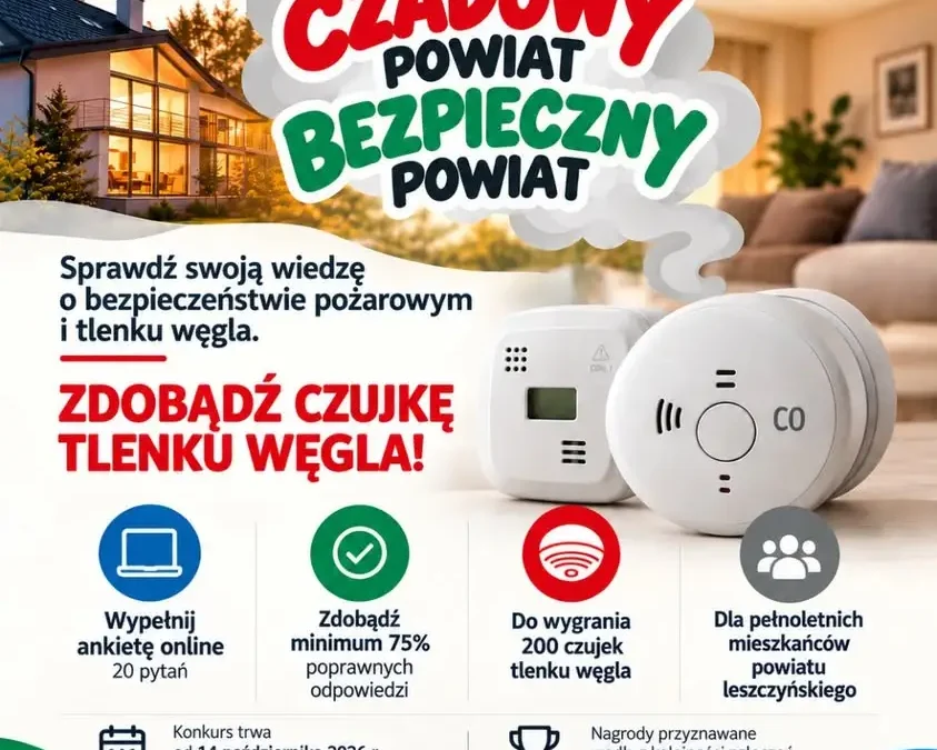 Konkurs „Czadowy Powiat – Bezpieczny Powiat”. Do wygrania 200 czujek tlenku węgla