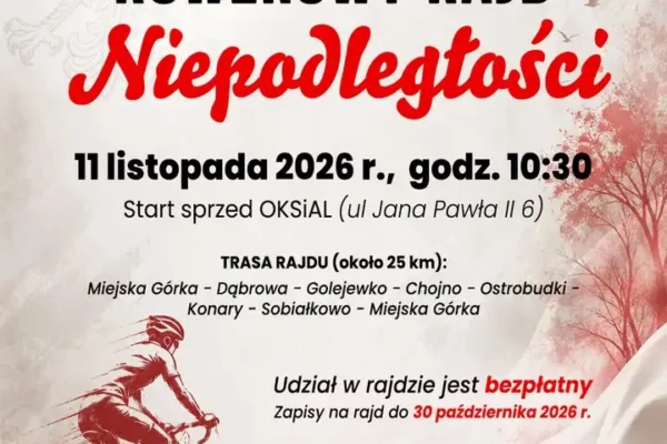 Rowerowy Rajd Niepodległości w Miejskiej Górce – zapisy do 30 października