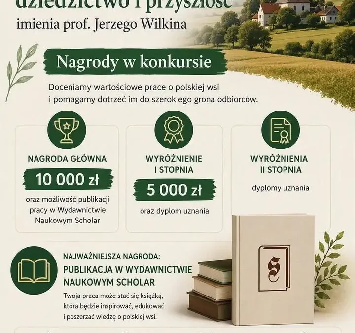XVIII edycja konkursu „Polska wieś – dziedzictwo i przyszłość” im. prof. Jerzego Wilkina – trwa nabór prac