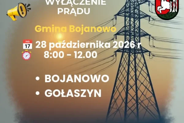 Przerwa w dostawie prądu w gminie Bojanowo – 28 października