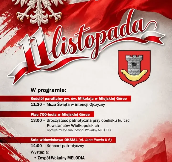 Miejska Górka zaprasza na obchody 108. rocznicy odzyskania niepodległości