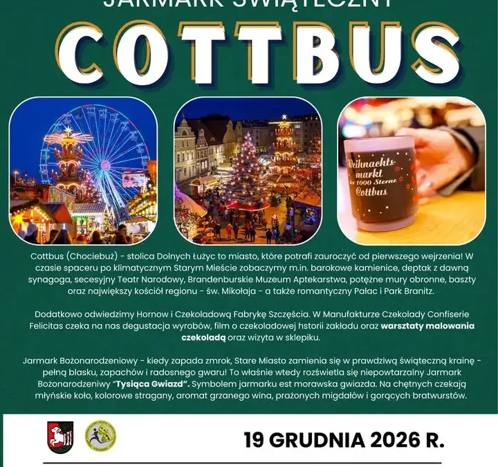 Świąteczny wyjazd do Cottbus z Bojanowa – jarmark i warsztaty czekoladowe