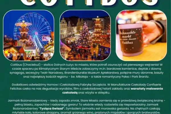 Bojanowo organizuje świąteczny wyjazd do Cottbus – jarmark i warsztaty czekolady