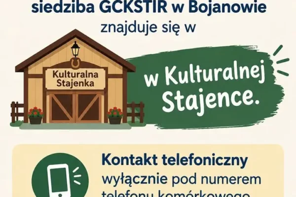 GCKSTIR w Bojanowie tymczasowo przenosi się do Kulturalnej Stajenki