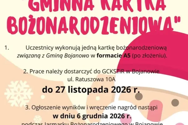 Gminny konkurs plastyczny na kartkę bożonarodzeniową w Bojanowie – zgłoszenia do 27 listopada