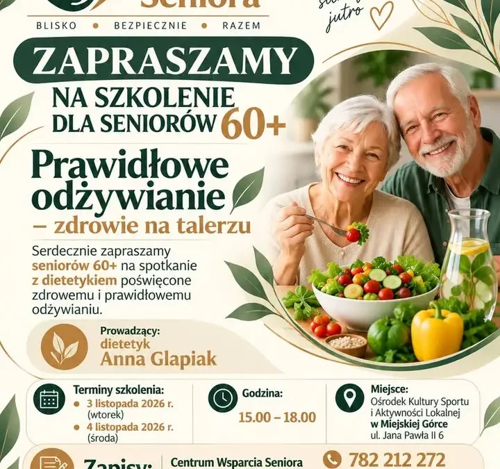 Szkolenie dla seniorów o zdrowym odżywianiu w Miejskiej Górce